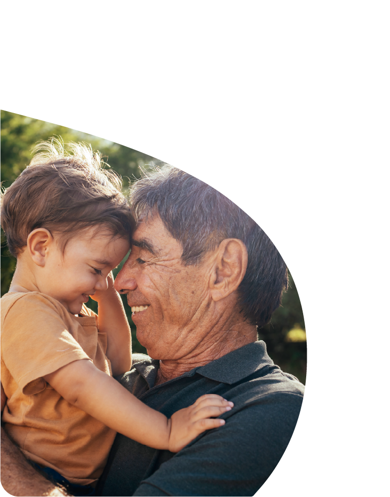 Man holding child. 